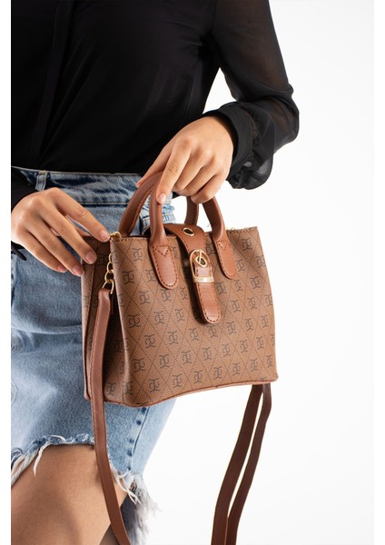 Kadın Venüs Desenli Deri Taba Omuz El Askılı Çıtçıt Fermuar Kapama El ve Omuz Çantası fiyatları