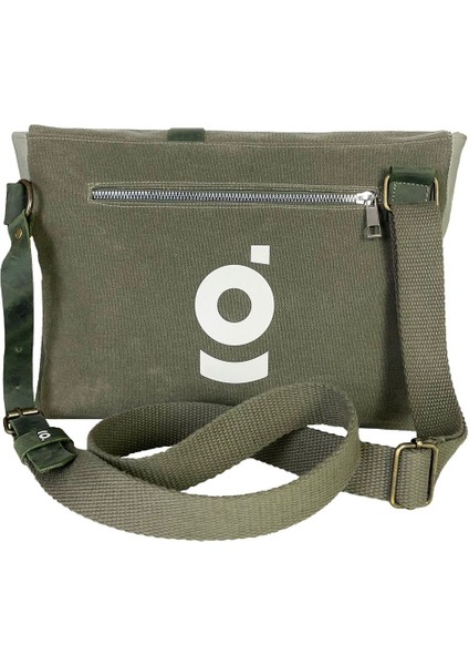 Halwara Mumlu Kanvas & Deri Postacı Çantası (Messenger Bag) 22X31 cm / 13 Inç