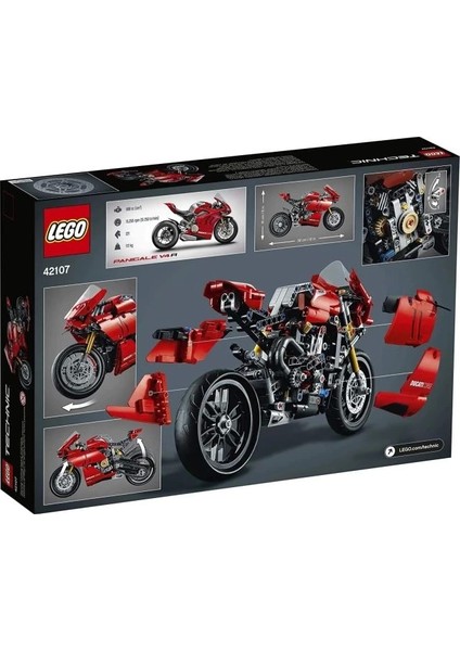 Technic Ducati Panigale V4 R Motosiklet 42107 Yapı Seti Multicolor