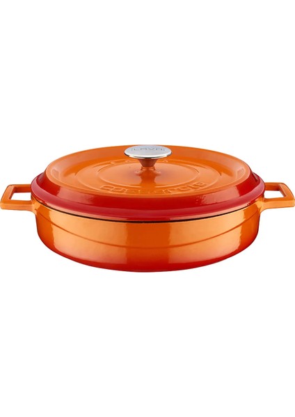 Tencere Ç.a. Yuvarlak Turuncu Trendy Kapak 32 cm