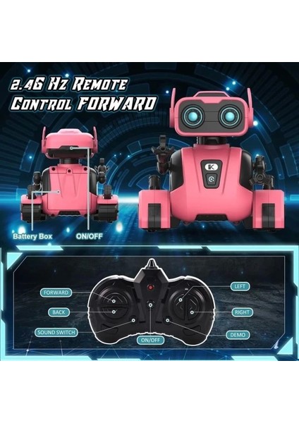 Kaekid 2.4ghz Uzaktan Kumandalı Robot Oyuncaklar Pembe