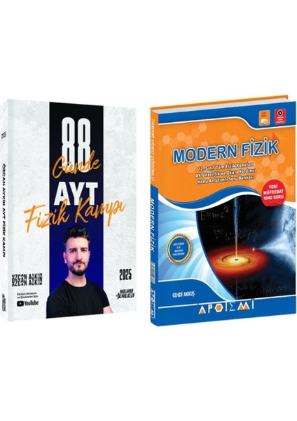 Özcan Aykın 2025 Ayt 88 Günde Fizik Kampı ve Apotemi Yayınları Modern Fizik