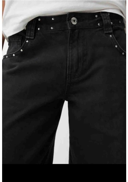 Allbucks Bershka, Zımbalı Fitilli Kumaş Straight Fit Jean Pantolon ABBRS1567