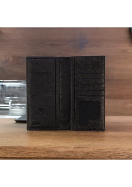 erkek hakiki deri cüzdan seti luxury three siyah