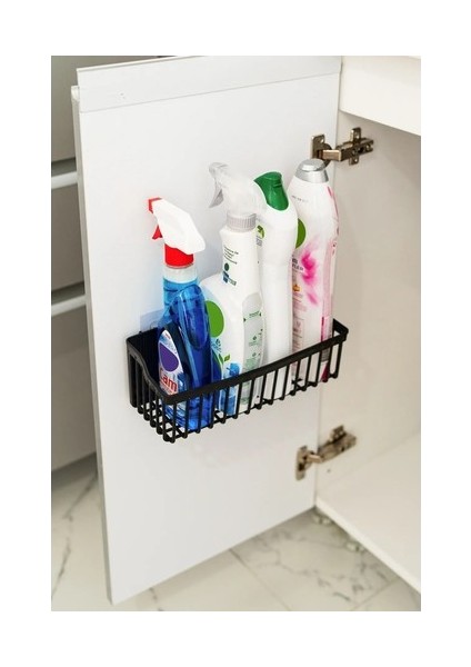 2 Li Plastik Yapışkanlı Askılı Mutfak- Banyo Rafı Düzenleyici Duş Şampuanlık