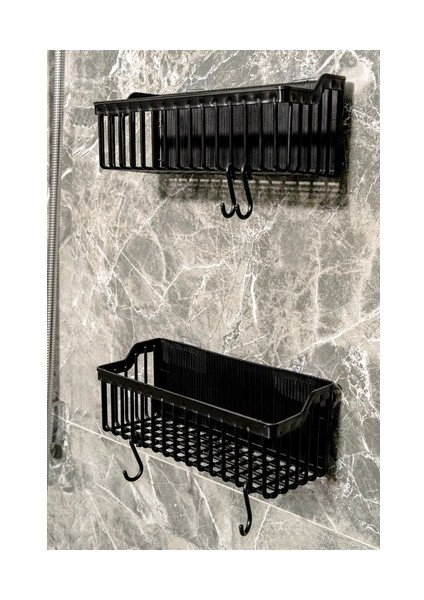 2 Li Plastik Yapışkanlı Askılı Mutfak- Banyo Rafı Düzenleyici Duş Şampuanlık fırsatları