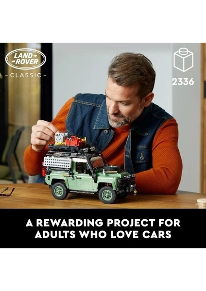 Icons Land Rover Classic Defender 90 Model Araba Yapım Seti 10317 Green/black