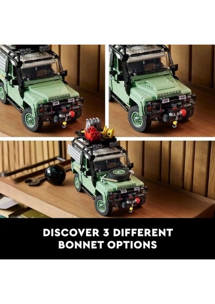 Icons Land Rover Classic Defender 90 Model Araba Yapım Seti 10317 Green/black