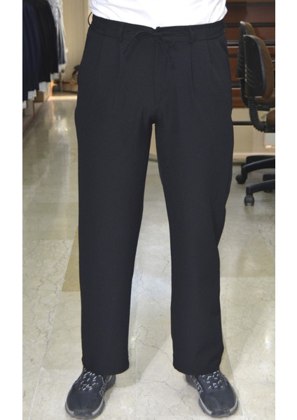 Manjogger Pleli Baggi Gofre Jogger Pantolon Siyah