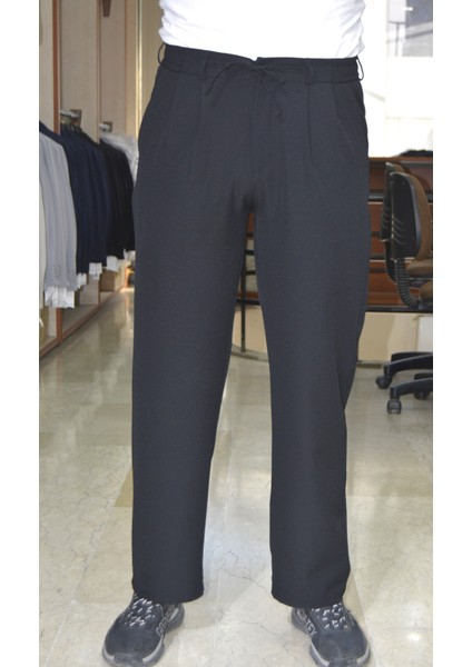 Manjogger Pleli Baggi Gofre Jogger Pantolon Siyah