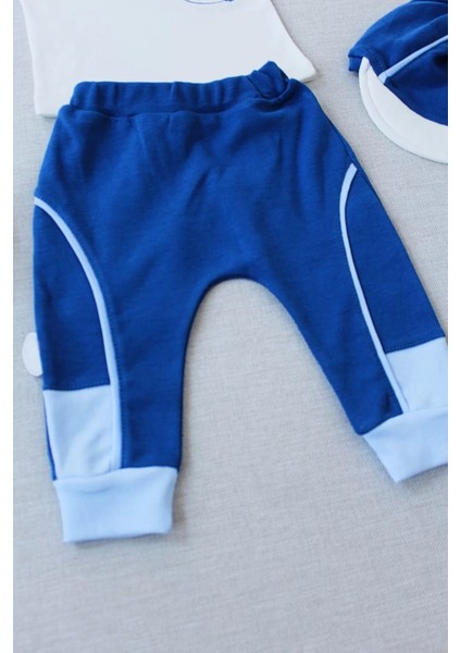 bbyx 3-6 6-9 9-12 Ay Efendi Nakışlı Cep Şapkalı Uzun Kollu Sweat 3lü Erkek Bebek Takımı modelleri