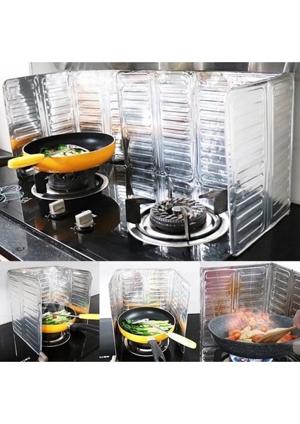 Ocak Yağ Sıçrama Koruyucu Katlanır Alüminyum Levha - Kolay Silinir Piknik Tüpü Rüzgar Önleyici Panel fırsatları