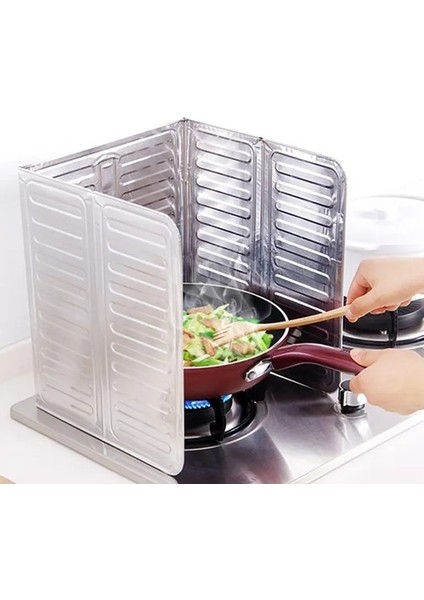 Ocak Yağ Sıçrama Koruyucu Katlanır Alüminyum Levha - Kolay Silinir Piknik Tüpü Rüzgar Önleyici Panel indirimleri