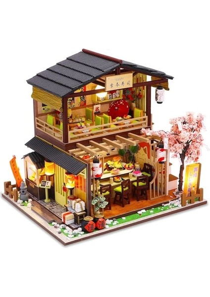 1:24 Ölçekli Dıy Minyatür Dollhouse Seti Japon Mağaza