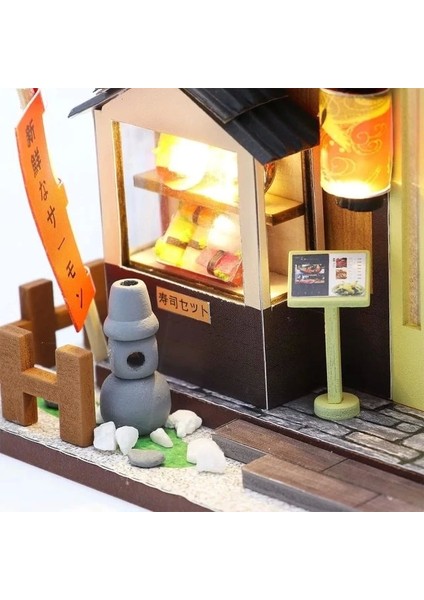 1:24 Ölçekli Dıy Minyatür Dollhouse Seti Japon Mağaza modelleri