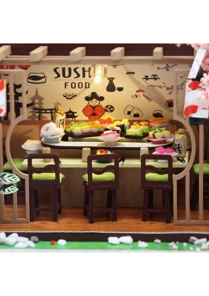 1:24 Ölçekli Dıy Minyatür Dollhouse Seti Japon Mağaza indirimleri