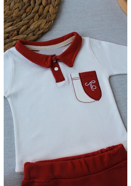 bbyx 3-6 6-9 9-12 Ay Efendi Nakışlı Cep Şapkalı Uzun Kollu Sweat 3lü Erkek Bebek Takımı fiyatları