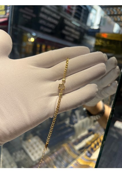 14 Ayar Altın Bileklik Tasarım Yonca