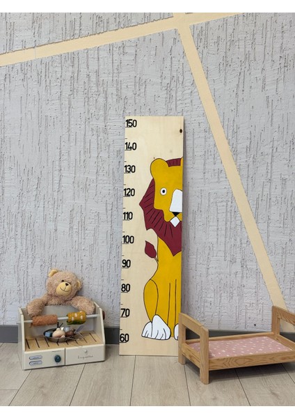 Aslan Figürlü Çocuk Odası Boy Ölçer 150 cm