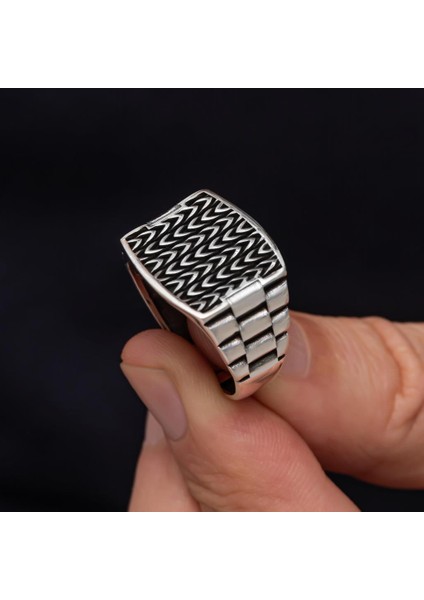 Kordon Modeli Taşsız 925 Gümüş Erkek Yüzük indirimleri