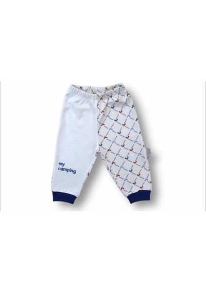 bbyx 3-6 6-9 9-12 Ay My Camping Nakışlı Bandajlı Uzun Kollu Zıbınlı 3lü Erkek Bebek Takımı modelleri