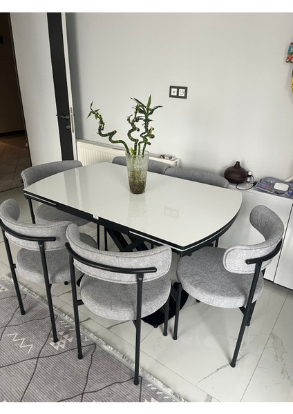 Yemek Masası Mutfak Masası 6 Kişilik ( Açılır Masa )Masa Sandalye Masa Sandalye Takımı