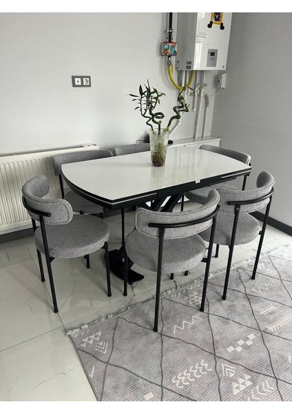 Yemek Masası Mutfak Masası 6 Kişilik ( Açılır Masa )Masa Sandalye Masa Sandalye Takımı fiyatları