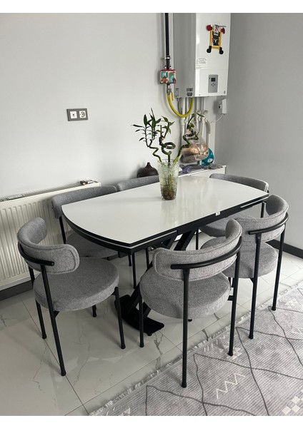 Yemek Masası Mutfak Masası 6 Kişilik ( Açılır Masa )Masa Sandalye Masa Sandalye Takımı modelleri