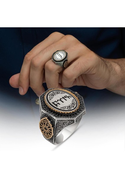 Göktürkçe Türk Yazılı 925 Gümüş Erkek Yüzük