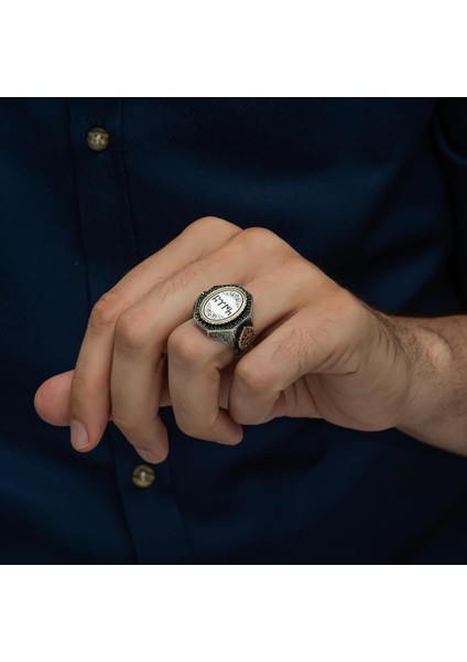 Göktürkçe Türk Yazılı 925 Gümüş Erkek Yüzük modelleri