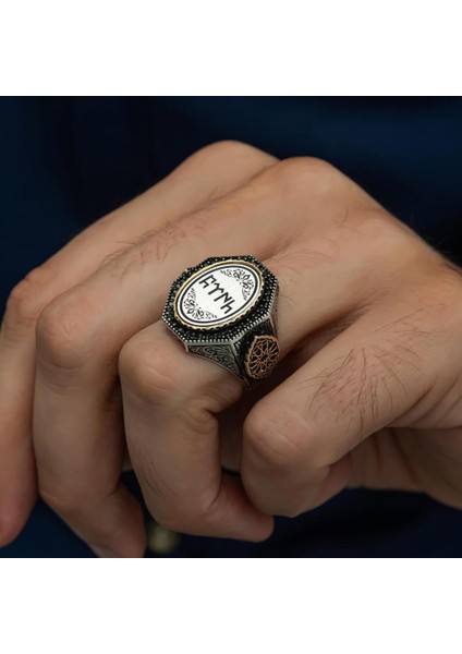 Göktürkçe Türk Yazılı 925 Gümüş Erkek Yüzük fırsatları