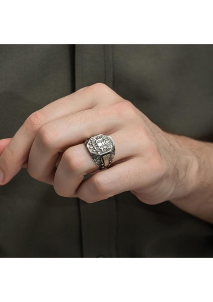 Osmanlı Devleti Armalı 925 Gümüş Erkek Yüzük indirimleri
