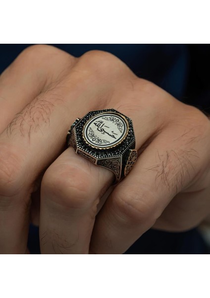 Hasbiyallah Yazılı 925 Gümüş Erkek Yüzük modelleri