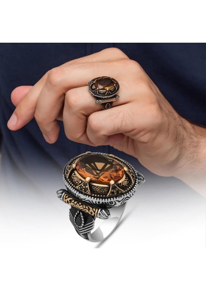 Zultanit Taşlı 925 Gümüş Erkek Yüzük