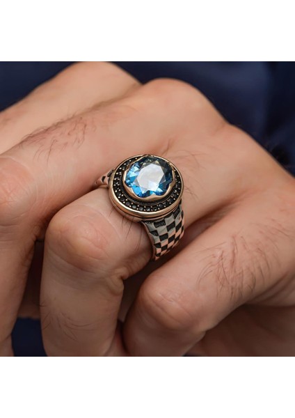 Mistik Topaz Taşlı Kordon Model 925 Gümüş Yüzük modelleri