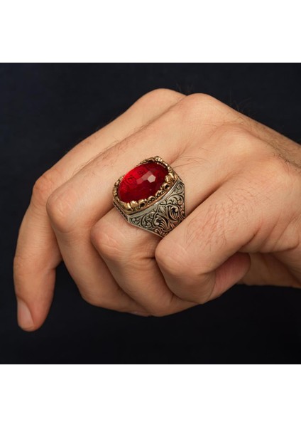 Isimli Kırmızı Taşlı 925 Gümüş Yüzük fırsatları