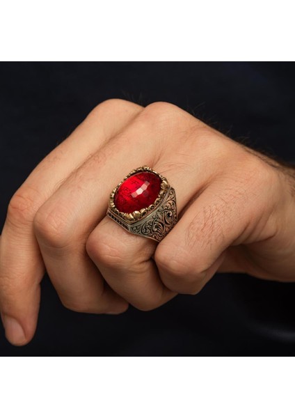 Isimli Kırmızı Taşlı 925 Gümüş Yüzük indirimleri