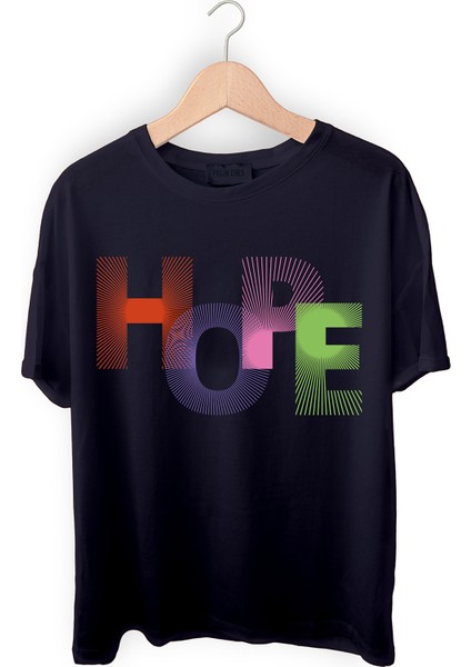 Felix Dies Siyah Oversize Kalıp Hope Baskılı Unisex T-Shirt