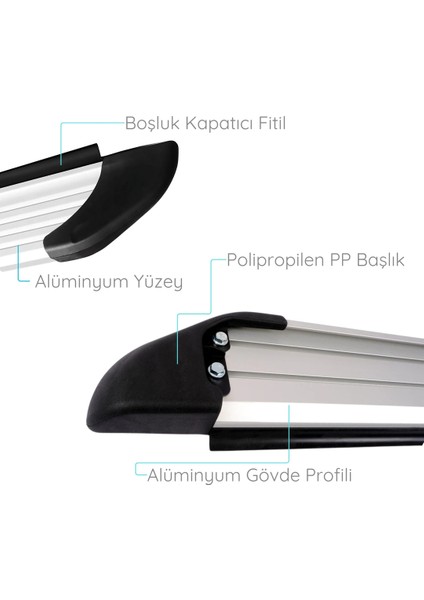 Nissan Qashqai +2 Yan Basamak Seti - Gri, Opa | (2010-2014)