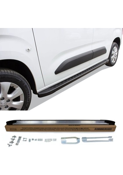 Peugeot Partner Yan Basamak Seti - Siyah, Uzun Şase, Dot Line | (2019+)