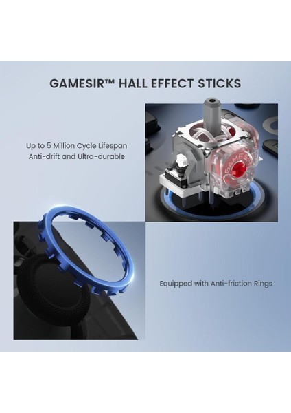 Super Nova Hall Effect 2.4g Wireless Controller Mavi Nintendo Switch, Windows Pc, Android ,ıos