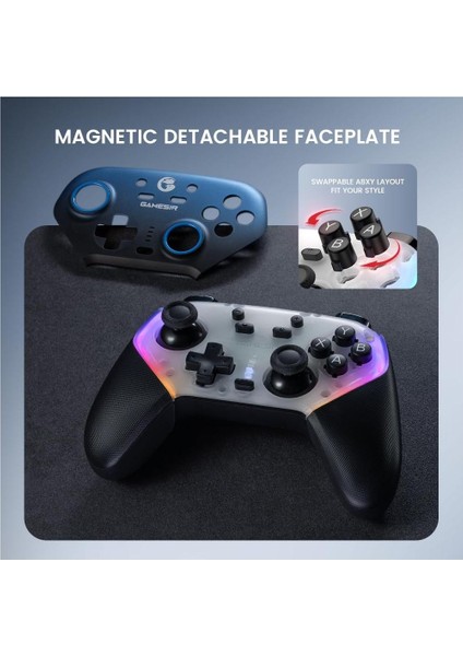 Super Nova Hall Effect 2.4g Wireless Controller Mavi Nintendo Switch, Windows Pc, Android ,ıos