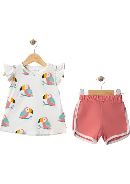 Kız Bebek Papağan Baskılı Şortlu Takım fiyatları