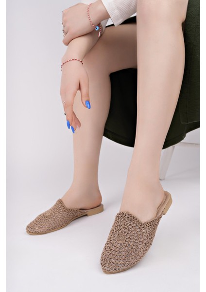 Hst-20 Hasır Kadın Terlik Örgü Dış Mekan ve Ev Terliği