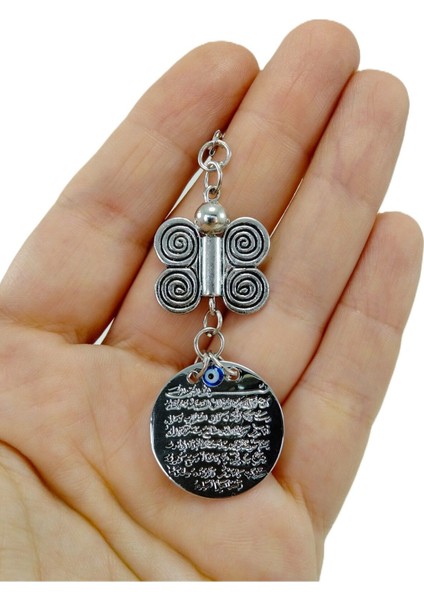 Gümüş Renkli Metal Ayetel Kürsi Araba Dikiz Ayna Süsü Metal Kelebekli Milimalist Hediyelik Aksesuar fiyatları