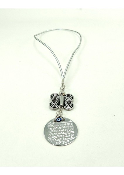 Gümüş Renkli Metal Ayetel Kürsi Araba Dikiz Ayna Süsü Metal Kelebekli Milimalist Hediyelik Aksesuar fırsatları