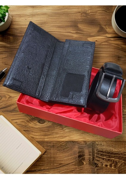 erkek hakiki deri cüzdan seti luxury one