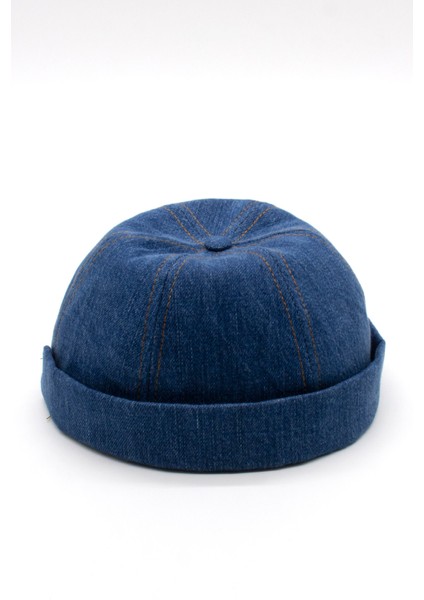 Unisex Denim Docker Cap Sipersiz Kot Şapka