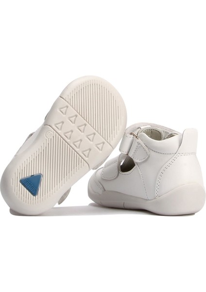 KP50 Kifidis-Kids Ilk Adım Unisex Çocuk Deri Ayakkabı 19-25 Düz Beyaz