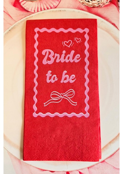 Kırmızı Pembe Fiyonk Konsept Kırmızı Bride Bekarlığa Veda Peçete 12LI Paket